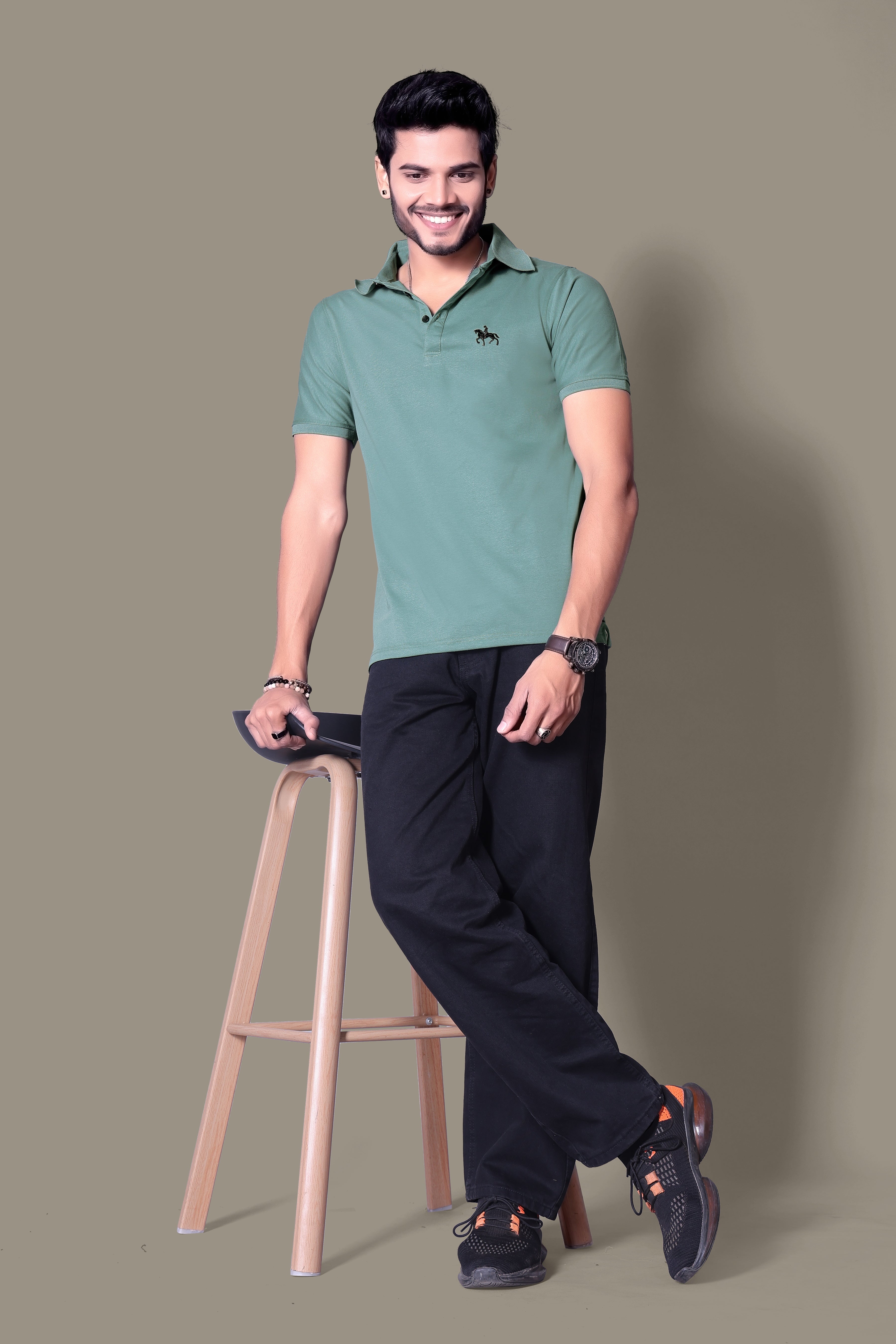 Chic Embroidered Polo T-Shirt for Men