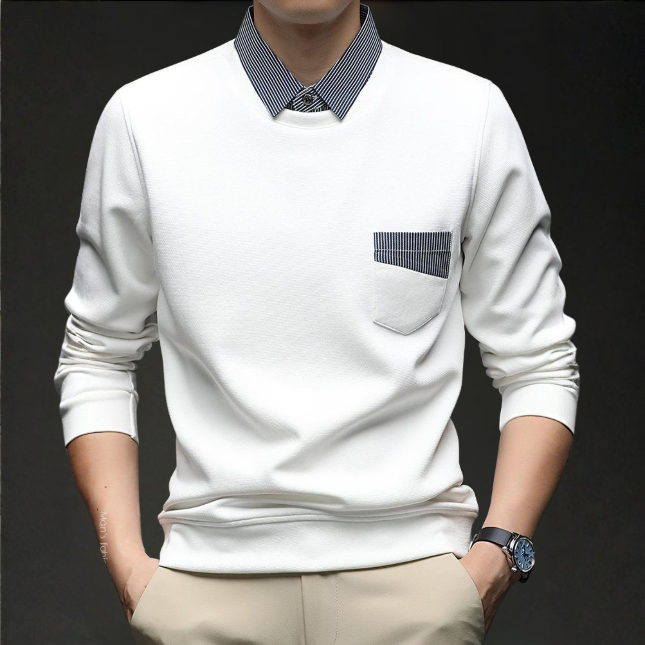 Urban Collar Pocket Sweatshirt – Contrast Trim Edition