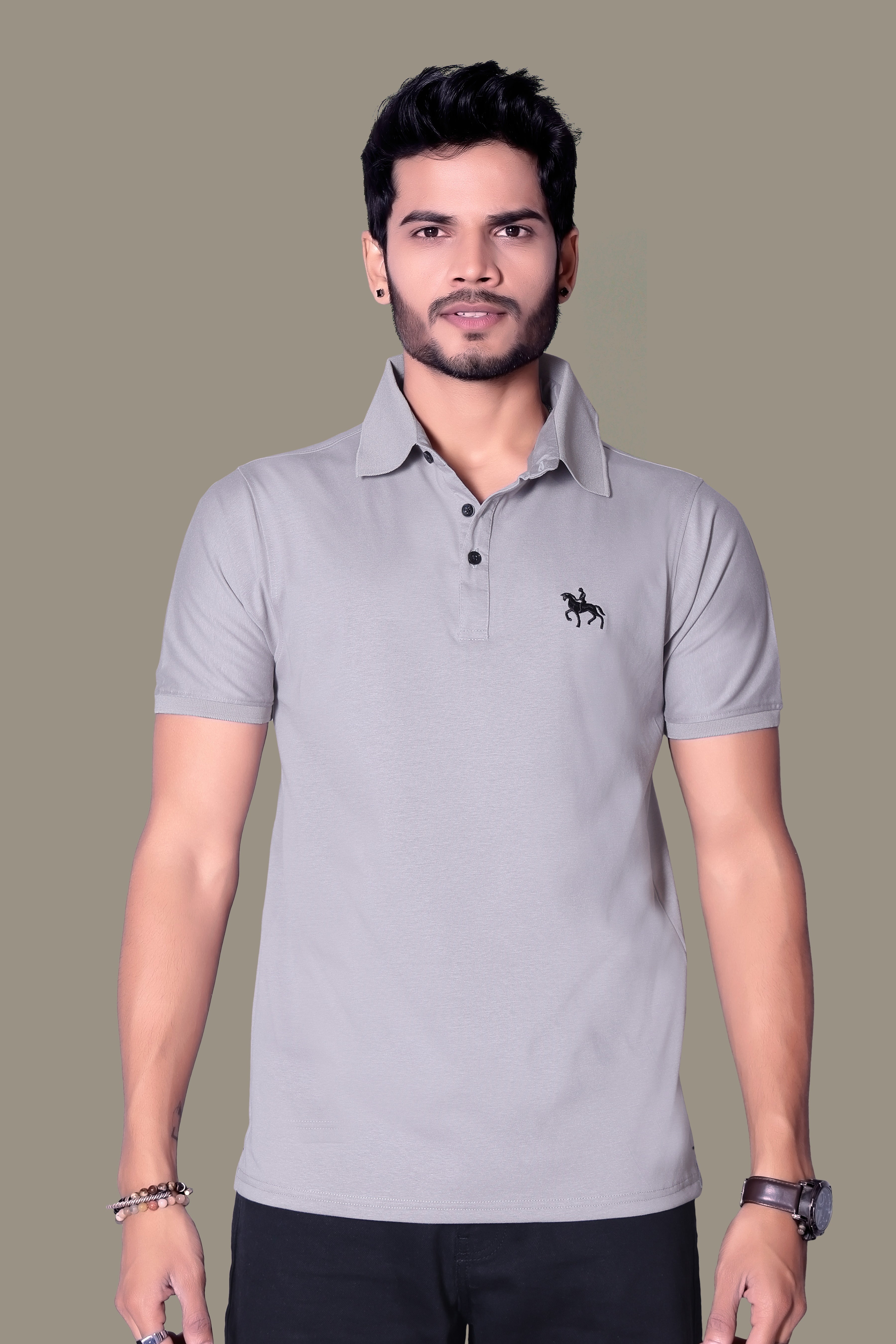 Chic Embroidered Polo T-Shirt for Men