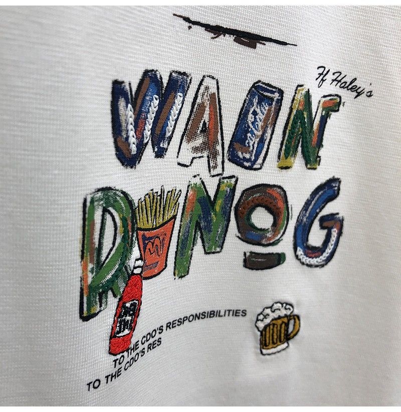 "Wain Rwong" Oversized T-Shirt for Men – Embroidered Front Logo & DTF Back Print