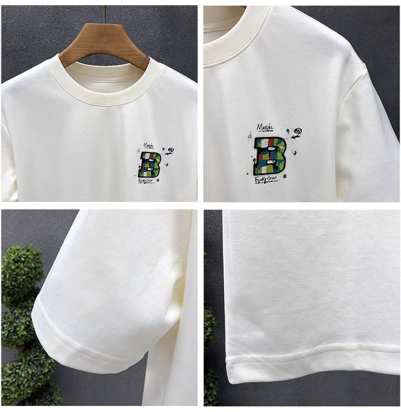 "Basquiat Block Art" Oversized T-Shirt for Men – Embroidered Front Logo & DTF Back Print