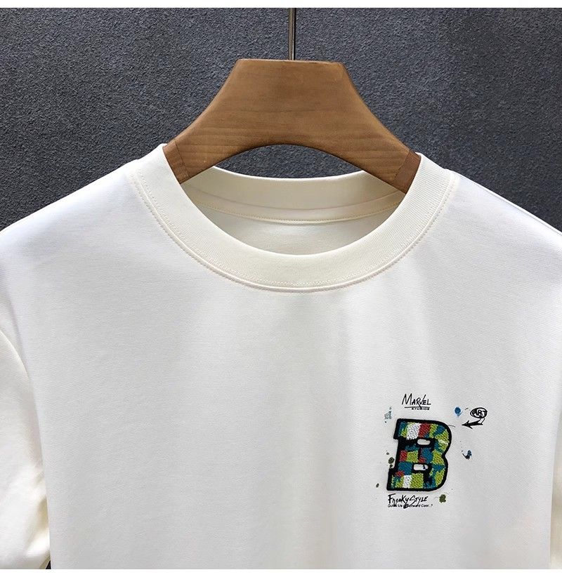 "Basquiat Block Art" Oversized T-Shirt for Men – Embroidered Front Logo & DTF Back Print