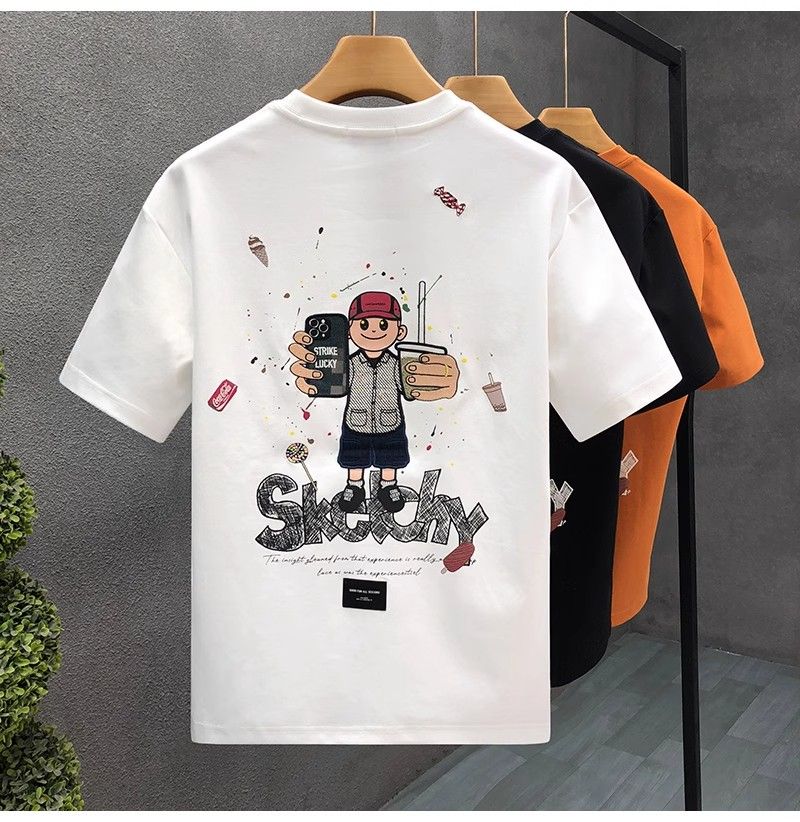 "Sketchy Street Vibe" Oversized T-Shirt for Men – Embroidered Front Logo & DTF Back Print