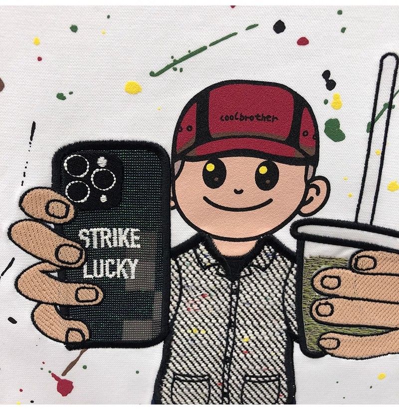 "Sketchy Street Vibe" Oversized T-Shirt for Men – Embroidered Front Logo & DTF Back Print