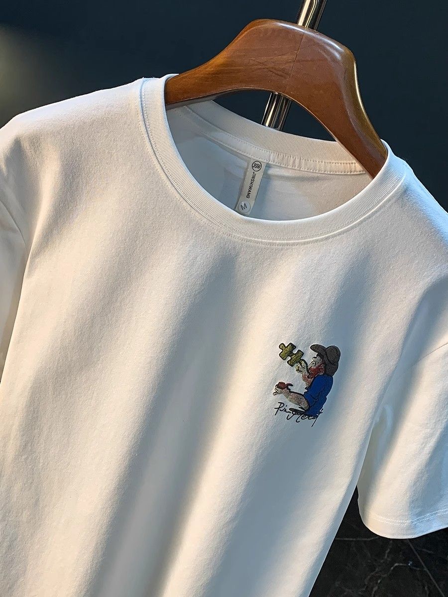 "Puzzle Painter" Oversized T-Shirt for Men – Embroidered Front Logo & DTF Back Print