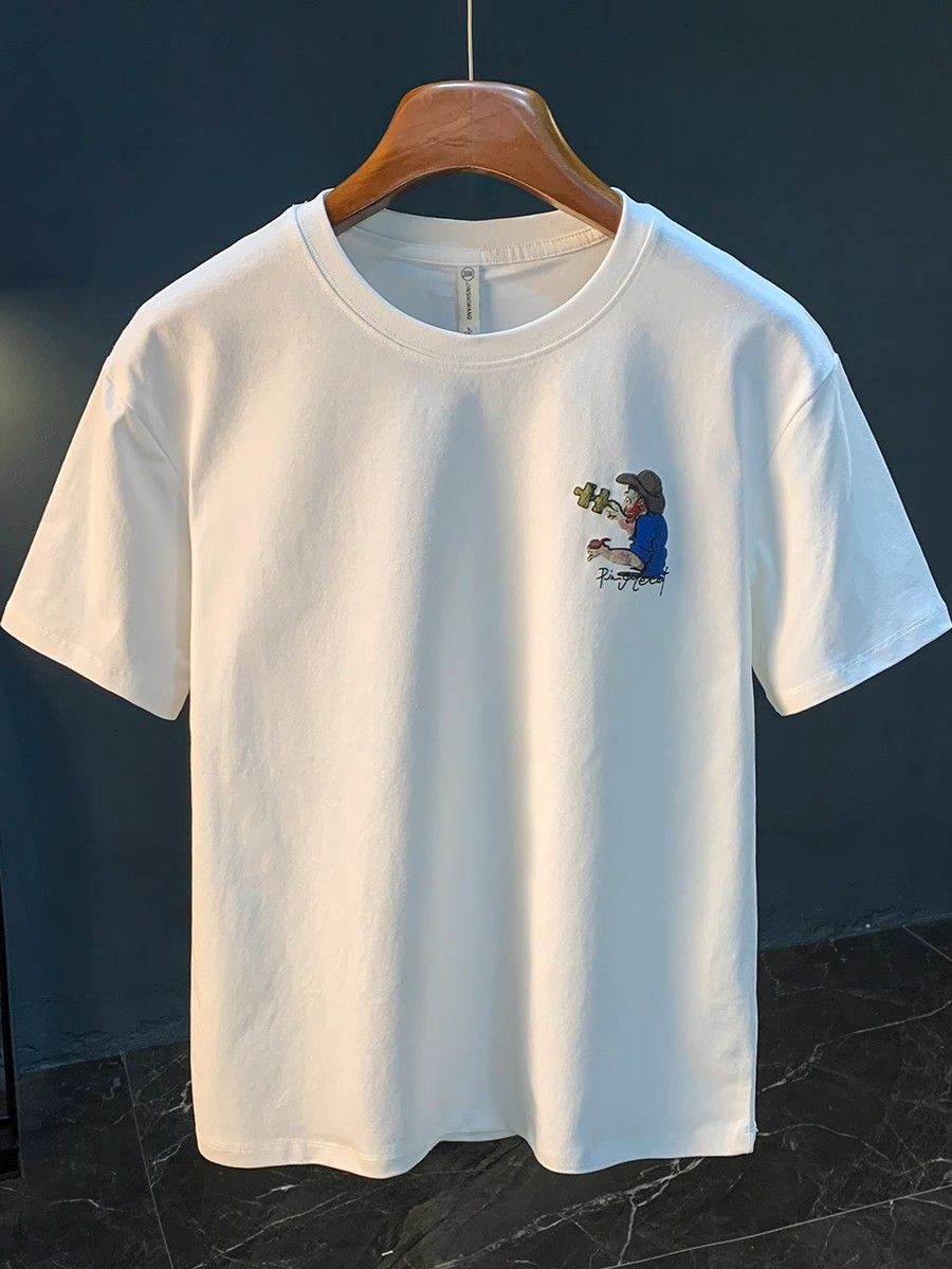 "Puzzle Painter" Oversized T-Shirt for Men – Embroidered Front Logo & DTF Back Print