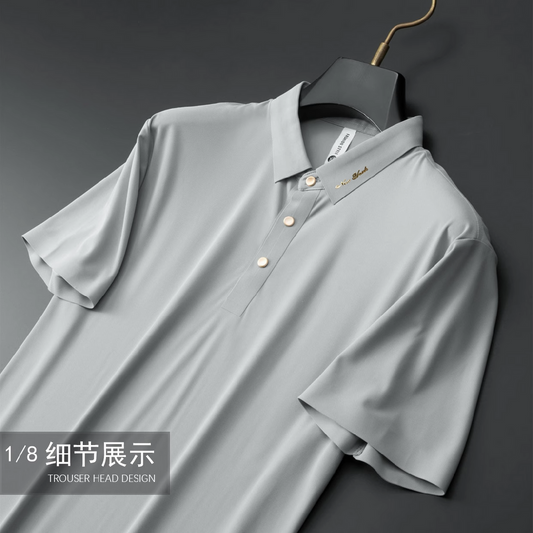 Stylish Polo T-Shirt for Men – Matte Snap Buttons & Clean Finish
