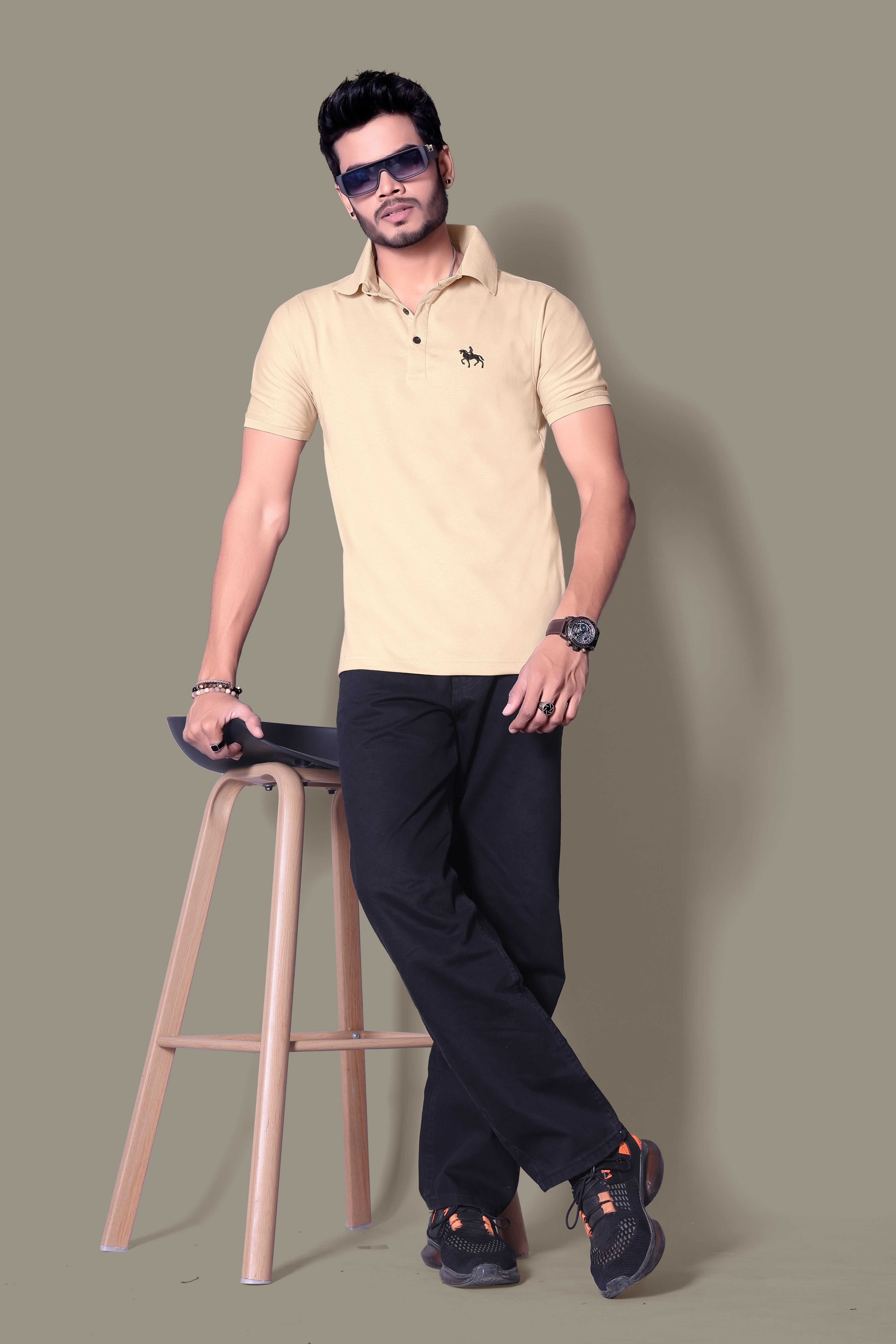 Chic Embroidered Polo T-Shirt for Men