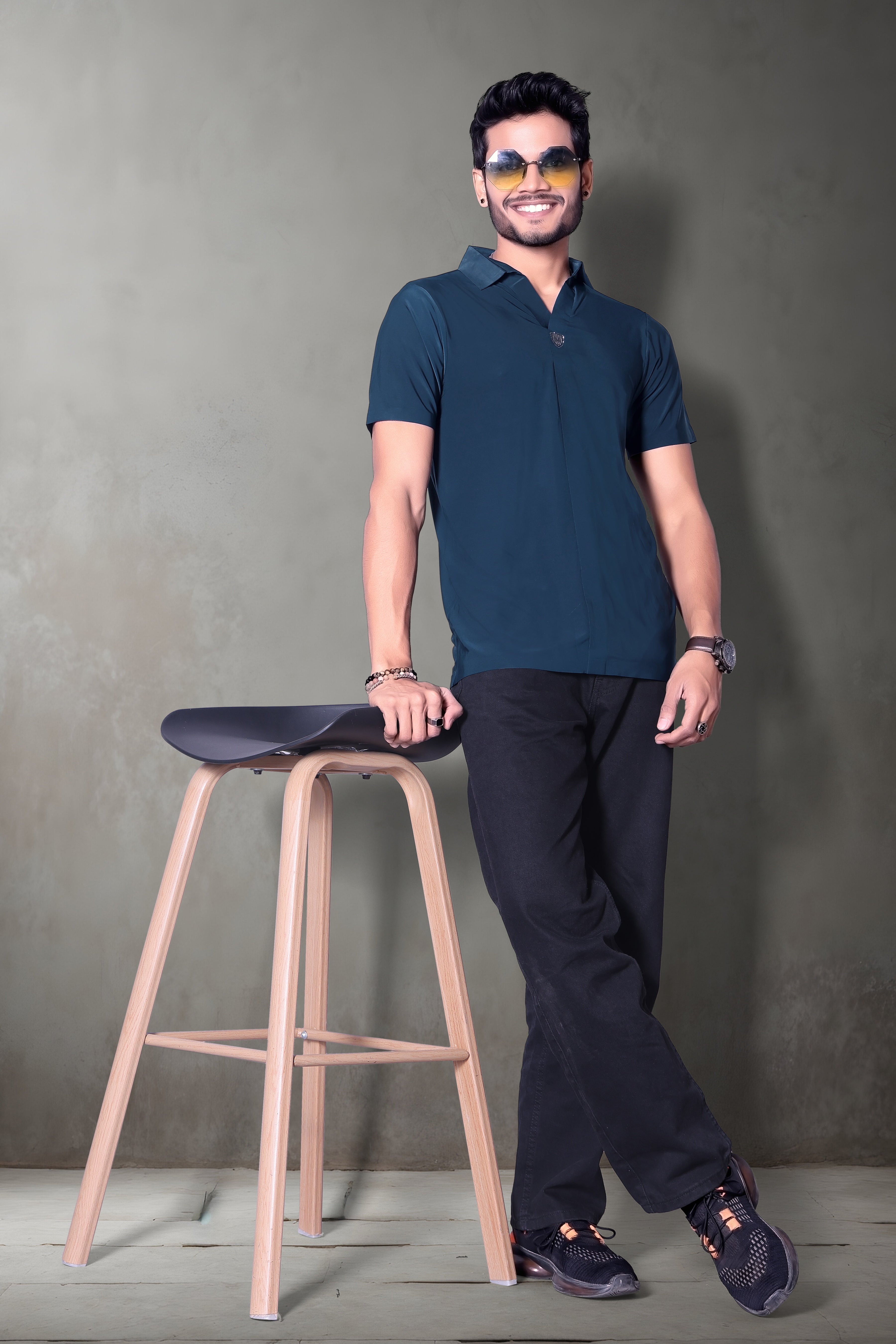 Chic Embroidered Polo T-Shirt for Men