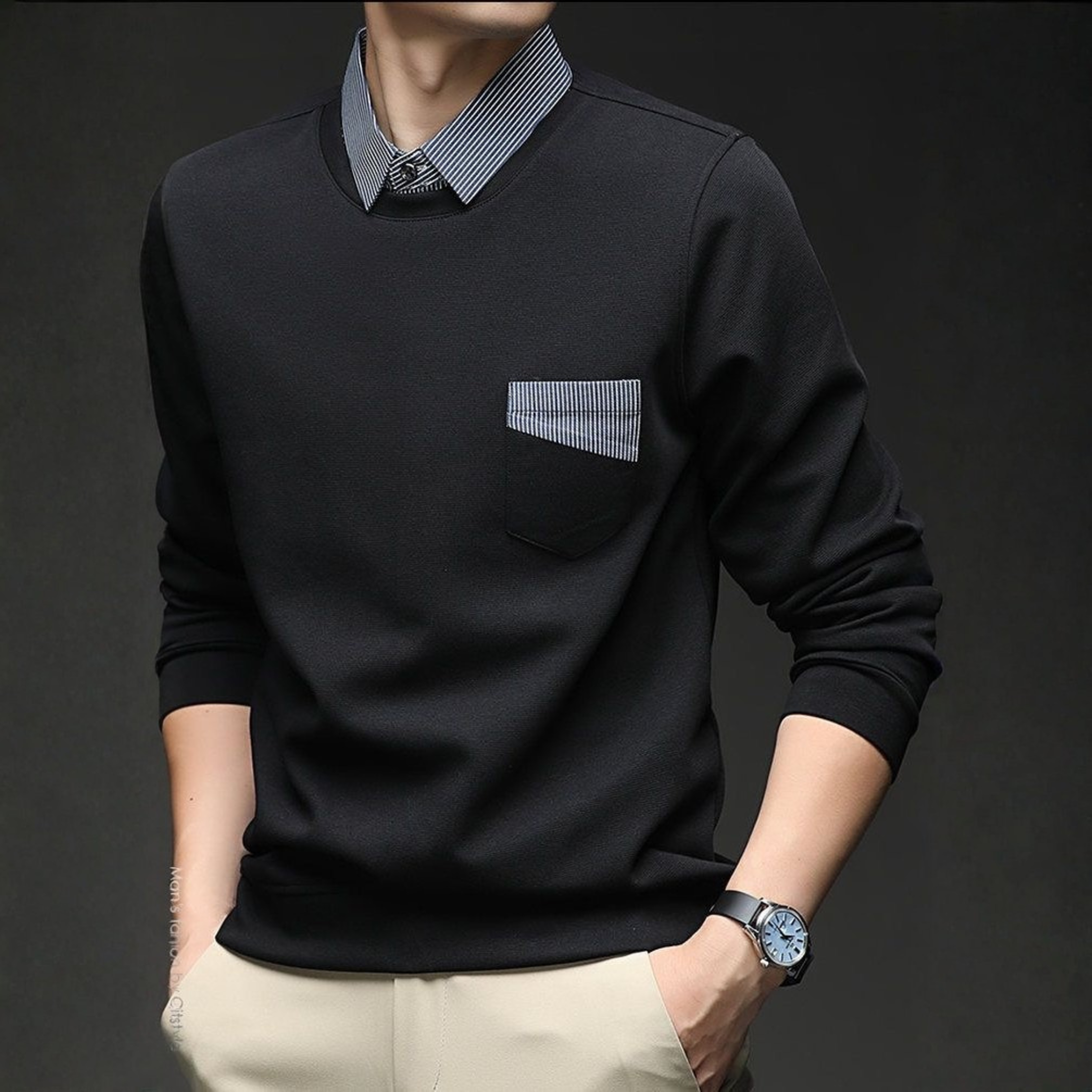 Urban Collar Pocket Sweatshirt – Contrast Trim Edition