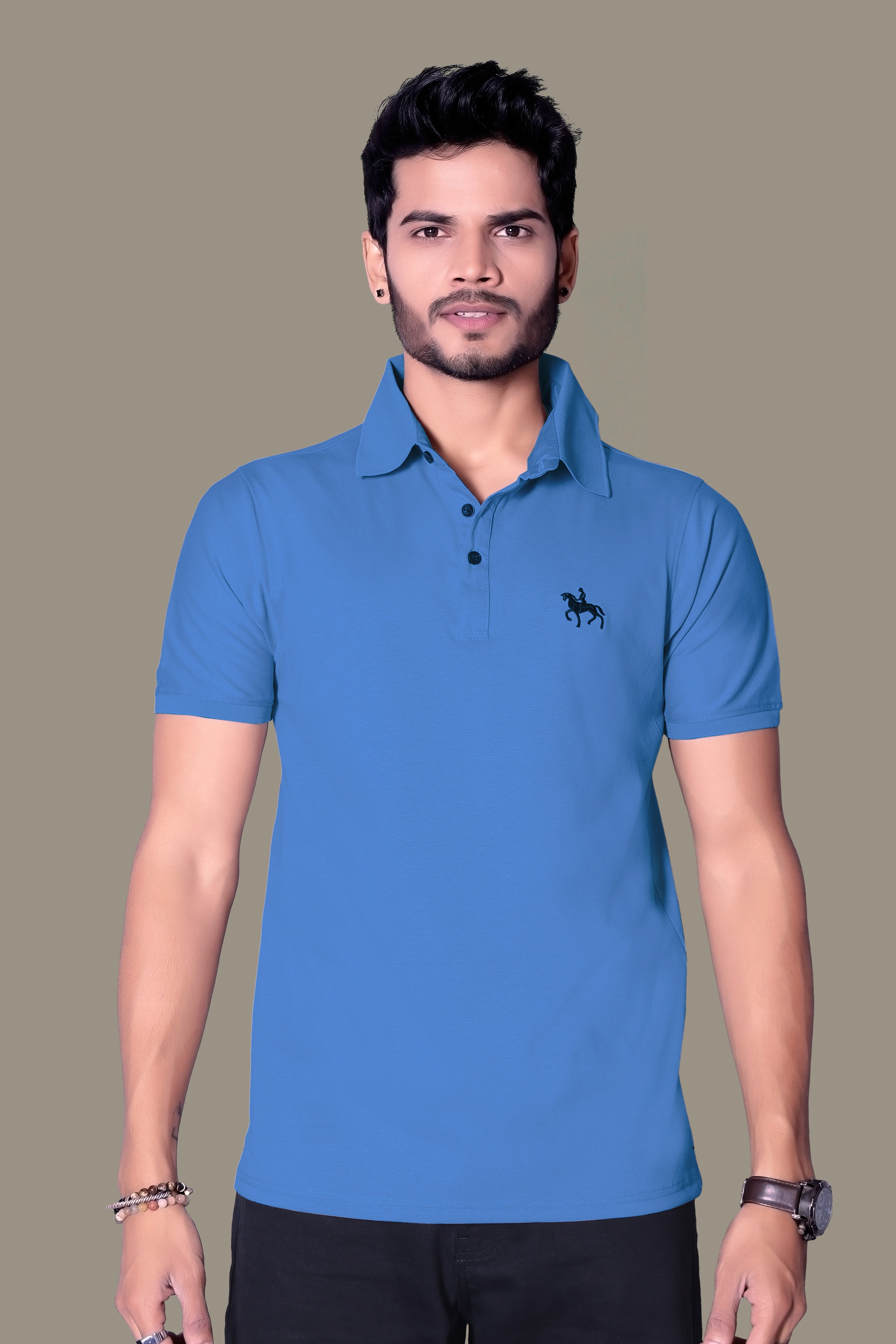 Chic Embroidered Polo T-Shirt for Men