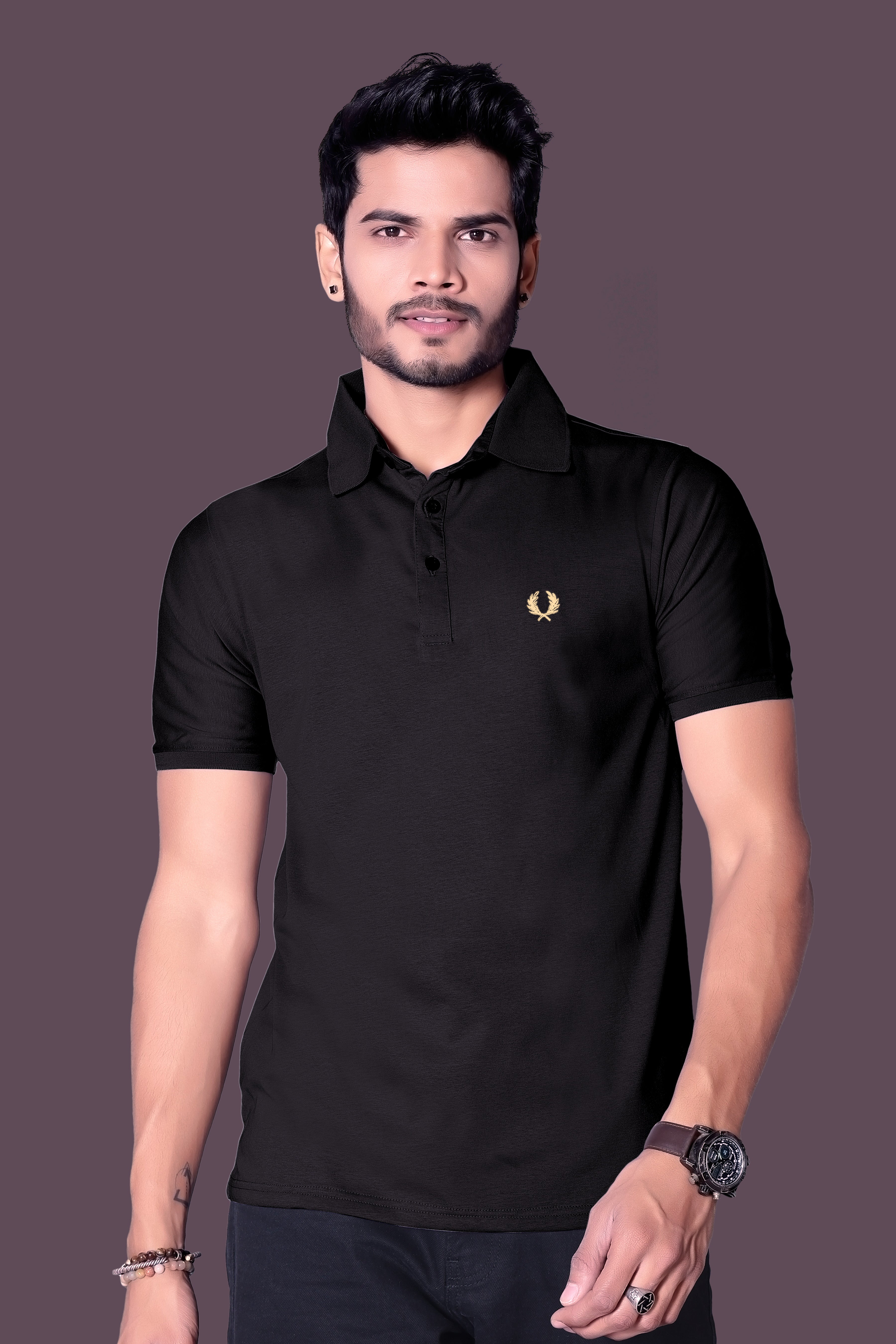 Chic Embroidered Polo T-Shirt for Men