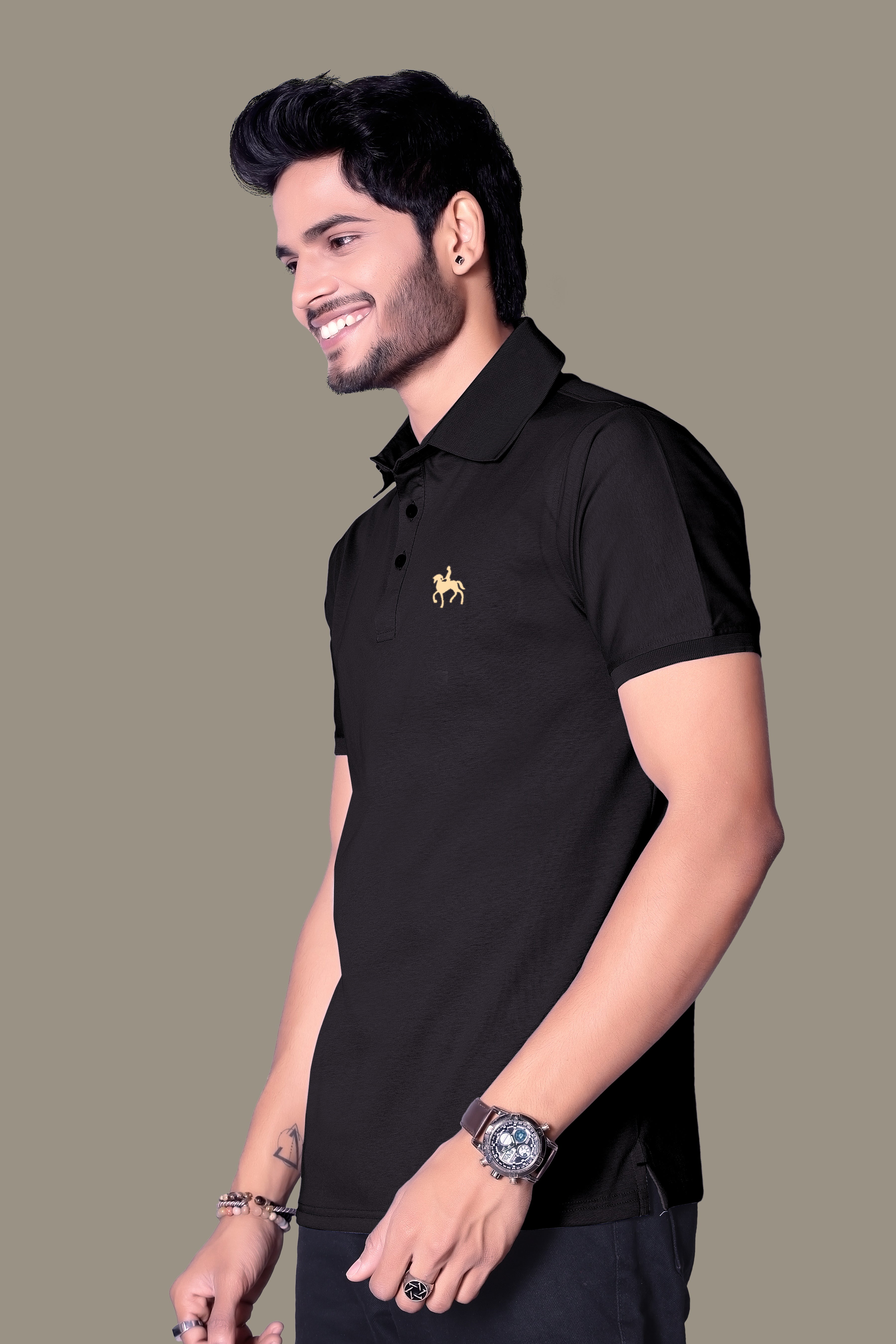 Chic Embroidered Polo T-Shirt for Men