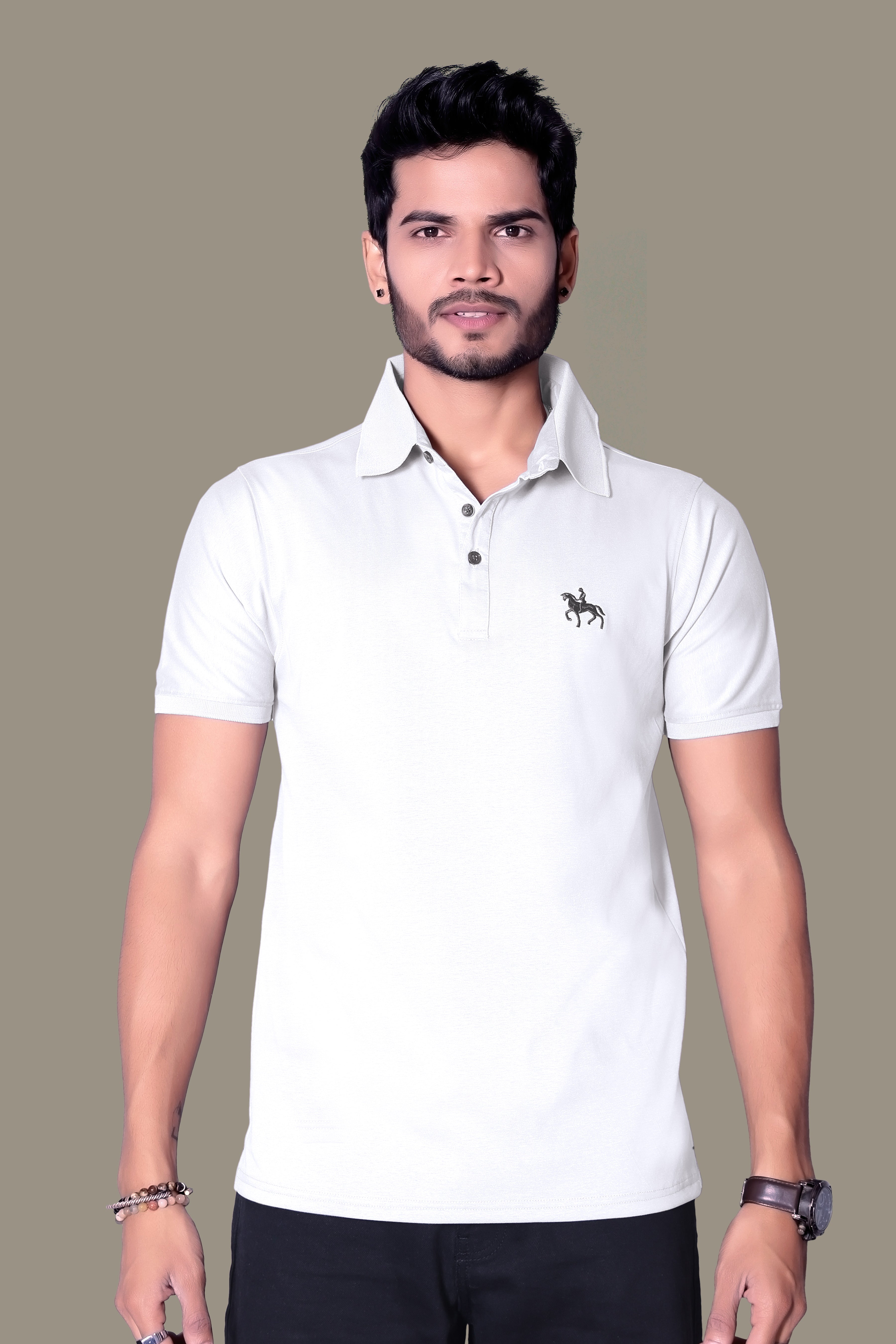 Chic Embroidered Polo T-Shirt for Men