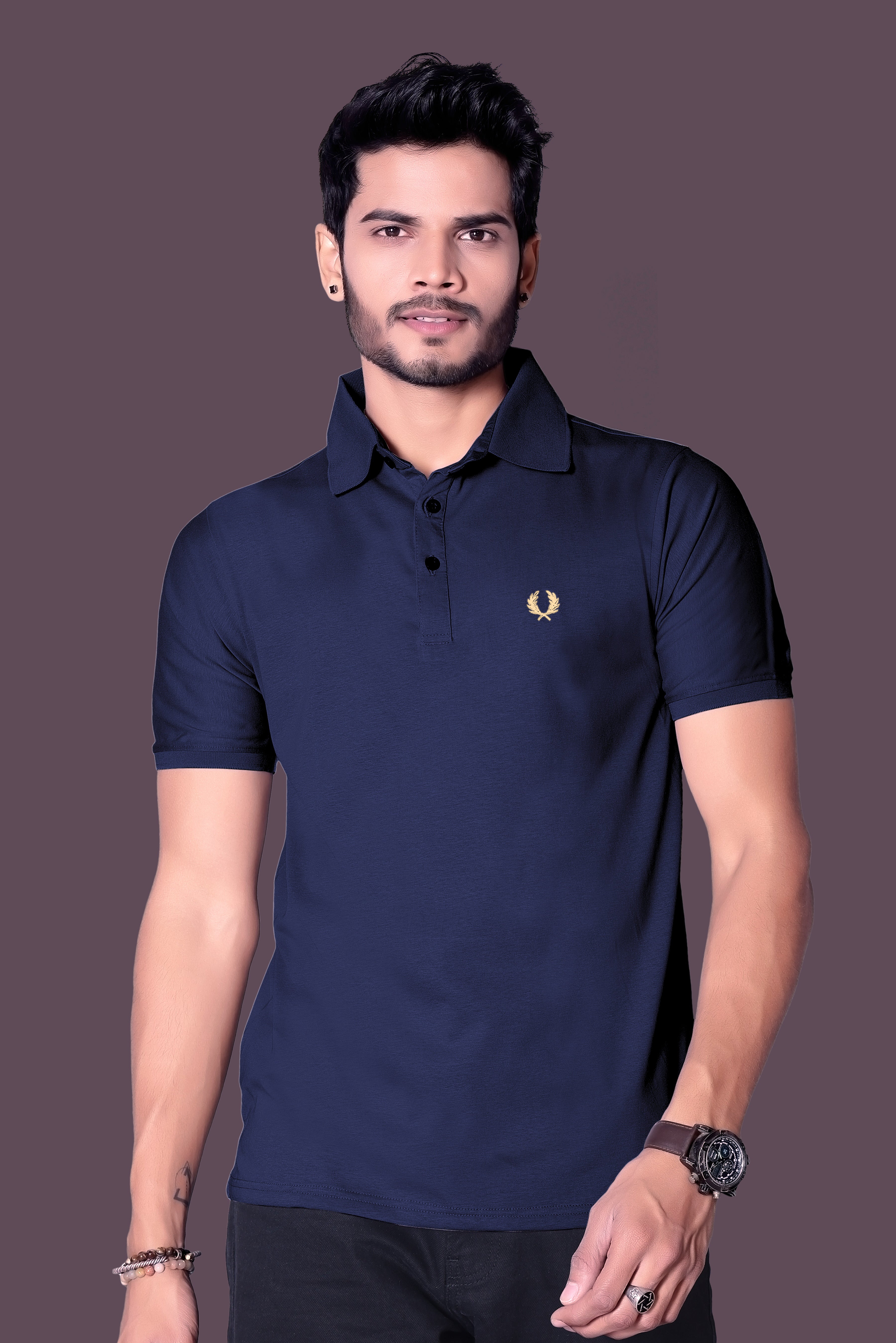 Chic Embroidered Polo T-Shirt for Men