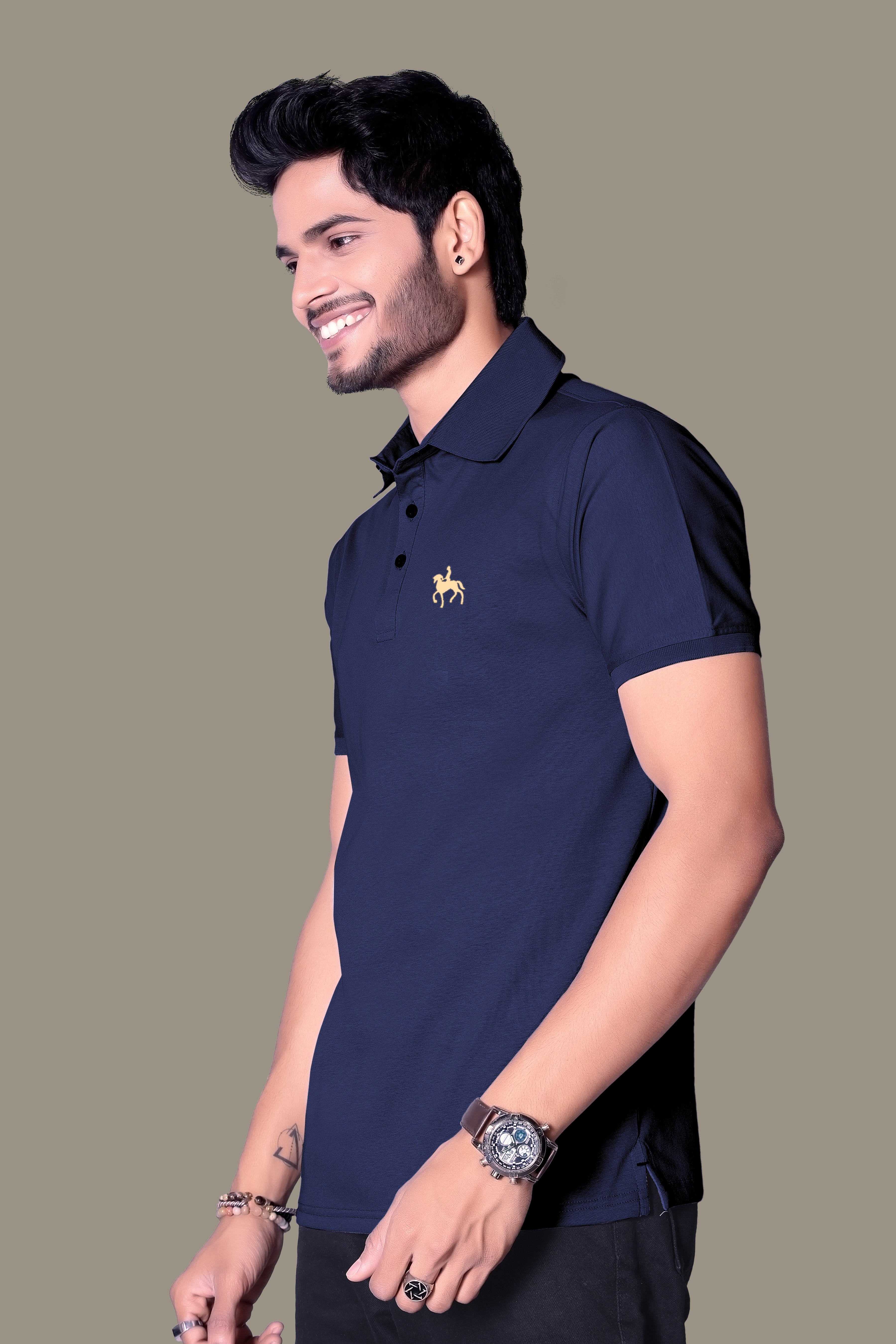 Chic Embroidered Polo T-Shirt for Men