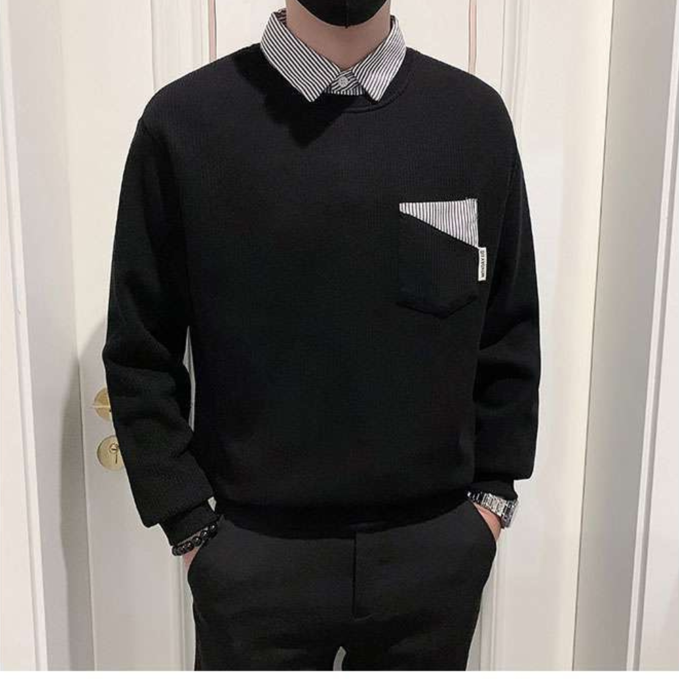 Urban Contrast Collar Sweatshirt – Dual Tone Edition