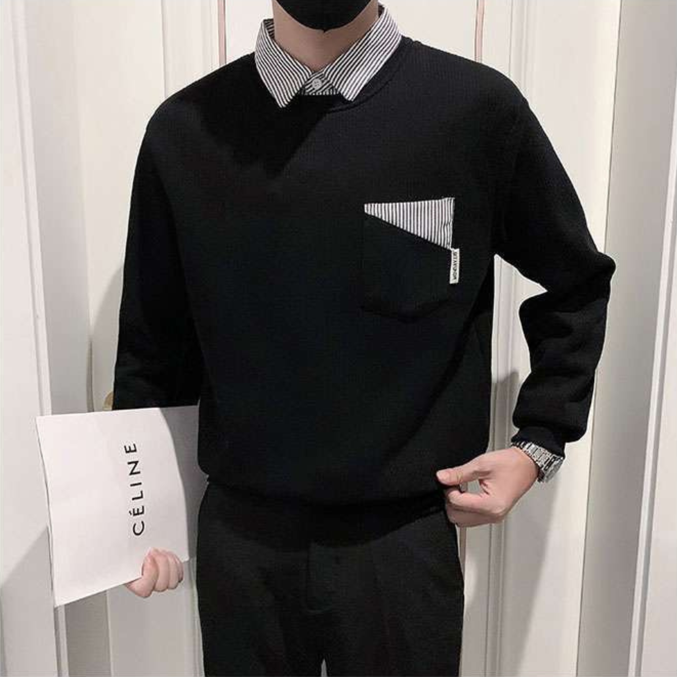 Urban Contrast Collar Sweatshirt – Dual Tone Edition