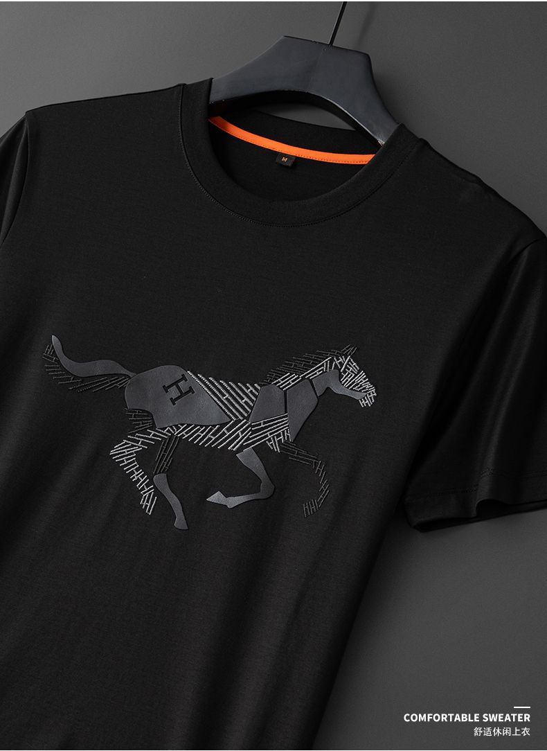 Exclusive Embroidered Round Neck T Shirt For Men