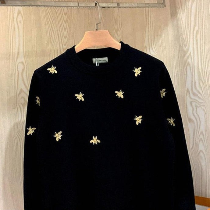 Golden Bee Embroidered Sweatshirt – Luxe Street Edition