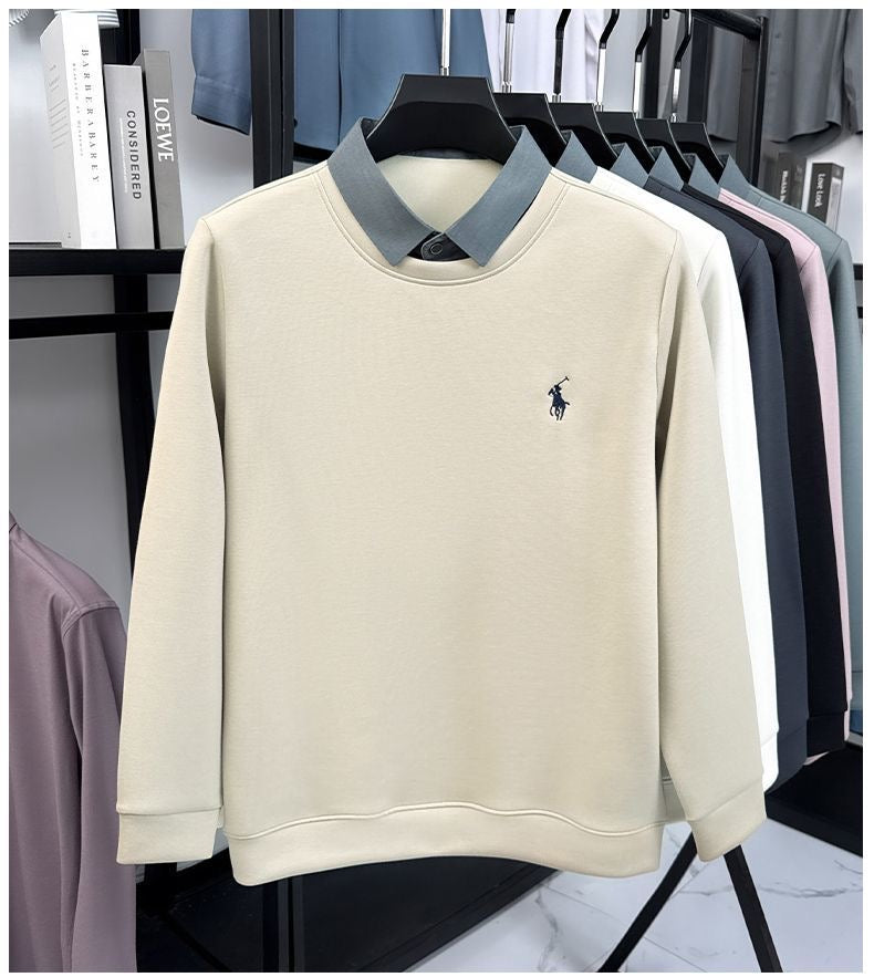 Elite Contrast Collar Polo Sweatshirt – Signature Rider Edition