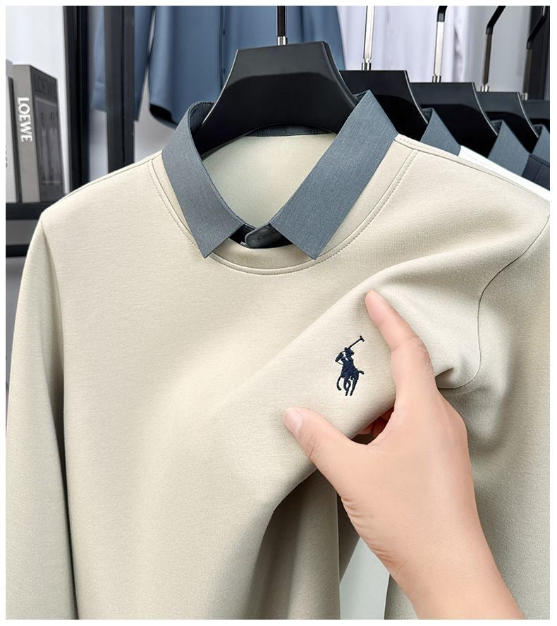 Elite Contrast Collar Polo Sweatshirt – Signature Rider Edition