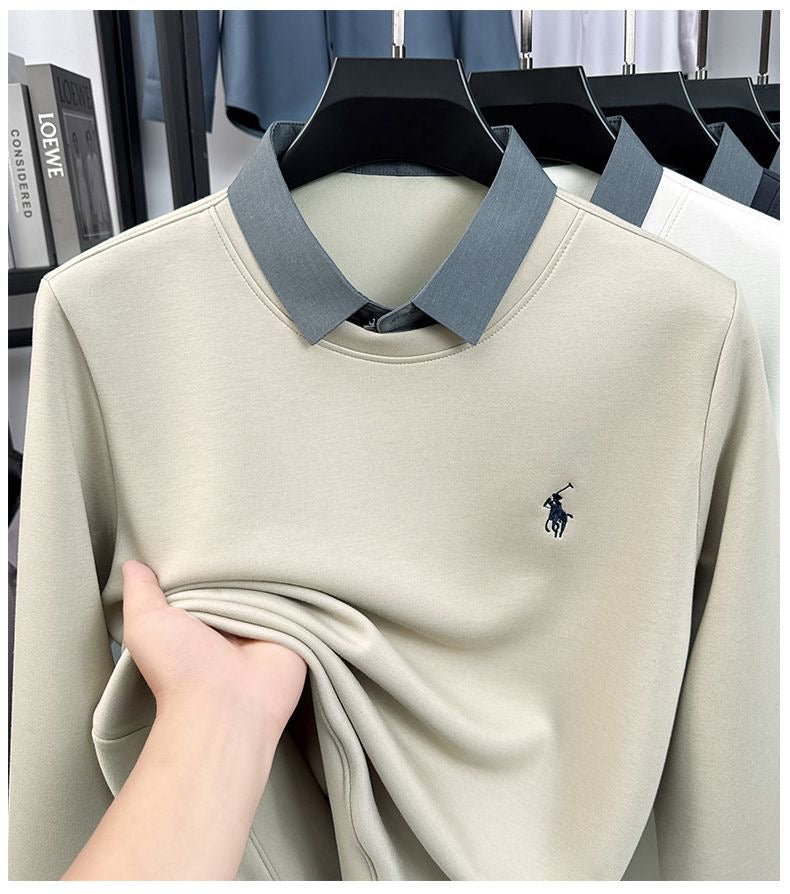 Elite Contrast Collar Polo Sweatshirt – Signature Rider Edition