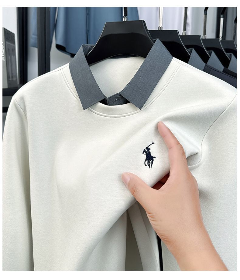 Elite Contrast Collar Polo Sweatshirt – Signature Rider Edition