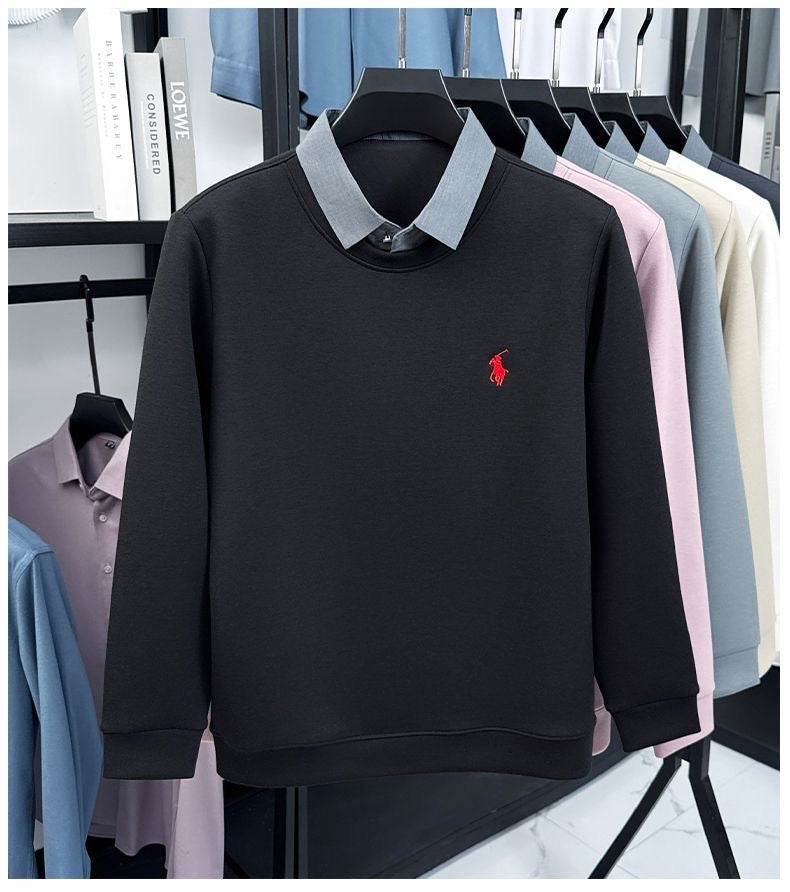 Elite Contrast Collar Polo Sweatshirt – Signature Rider Edition