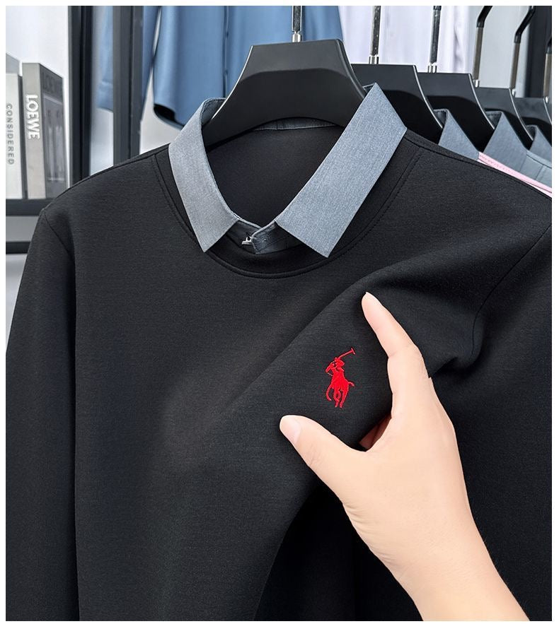 Elite Contrast Collar Polo Sweatshirt – Signature Rider Edition