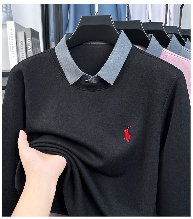 Elite Contrast Collar Polo Sweatshirt – Signature Rider Edition