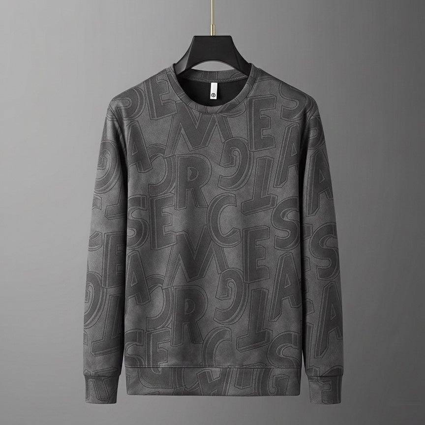 Embossed Pattern Sweatshirt – Classic Fit