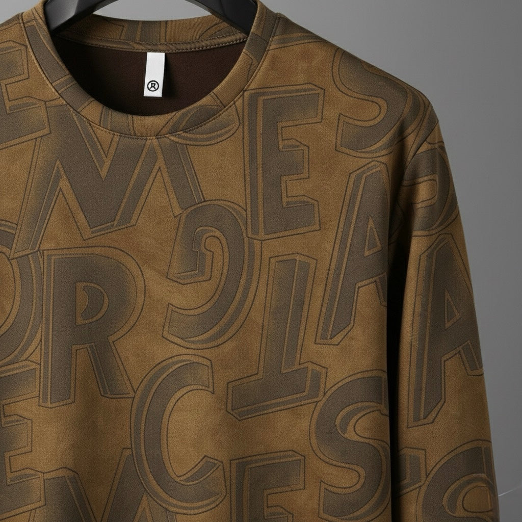 Embossed Pattern Sweatshirt – Classic Fit