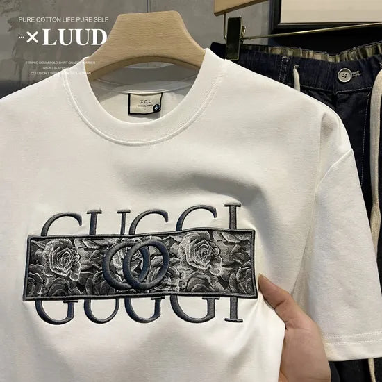 Men’s Designer Embroidered T-Shirt – Premium Import, Ultra-Soft Fabric