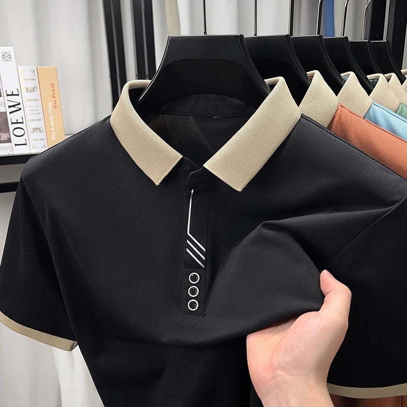 Premium Contrast Collar Polo T Shirt For Men
