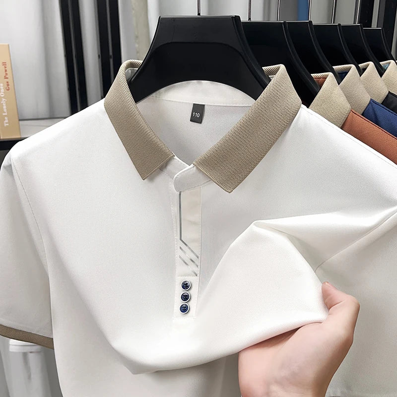 Premium Contrast Collar Polo T Shirt For Men