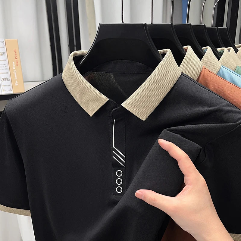 Premium Contrast Collar Polo T Shirt For Men