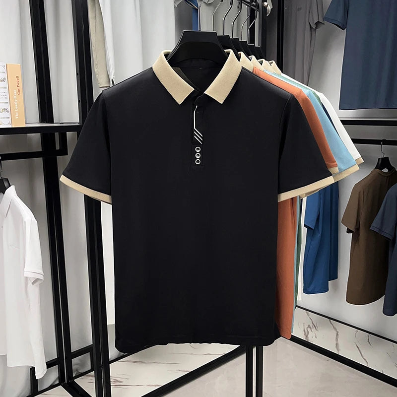 Premium Contrast Collar Polo T Shirt For Men