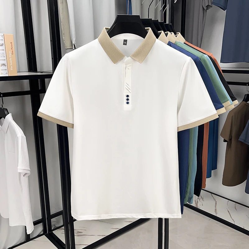 Premium Contrast Collar Polo T Shirt For Men