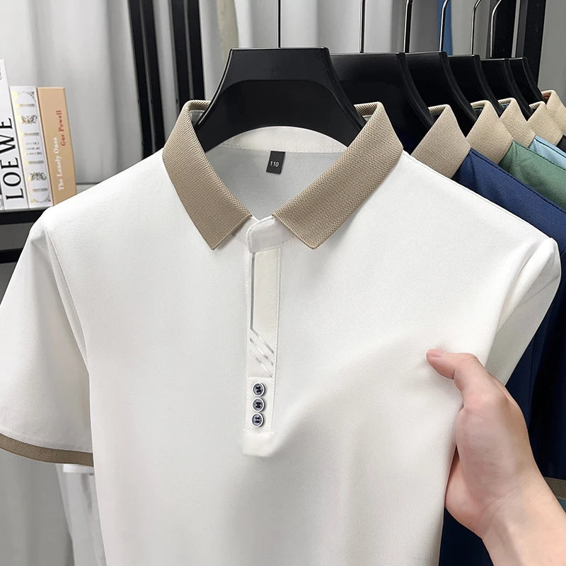 Premium Contrast Collar Polo T Shirt For Men