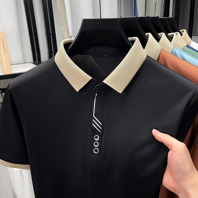 Premium Contrast Collar Polo T Shirt For Men