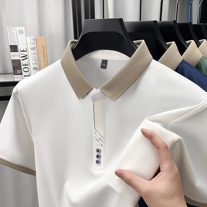 Premium Contrast Collar Polo T Shirt For Men