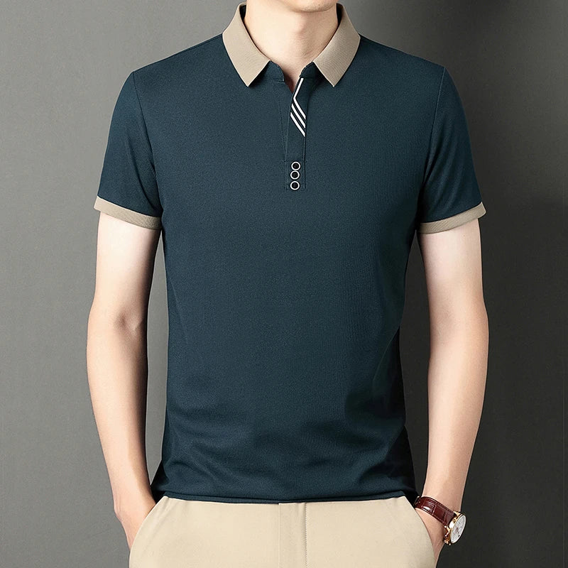 Premium Contrast Collar Polo T Shirt For Men