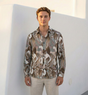 CampVibe Korean Printed Denim Shirt – Street Casual Edition