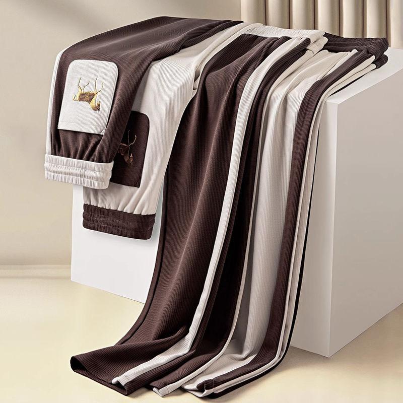 Effortless Style & Comfort Drawstring Pants with Stunning Embroidered Horse Accent