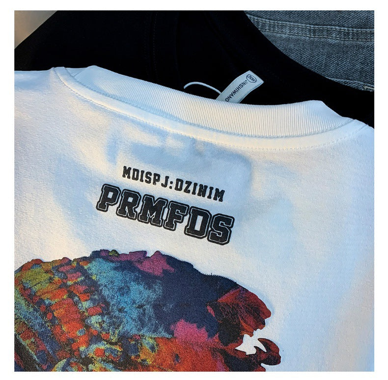 Men's Oversized Tribal Graphic T-Shirt