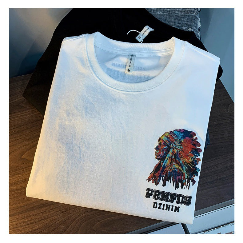Men's Oversized Tribal Graphic T-Shirt