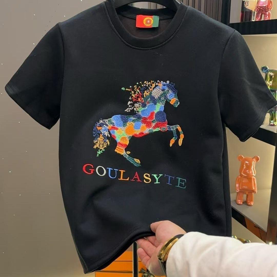 Goula Horse Tee – Premium Embroidered Design for Men