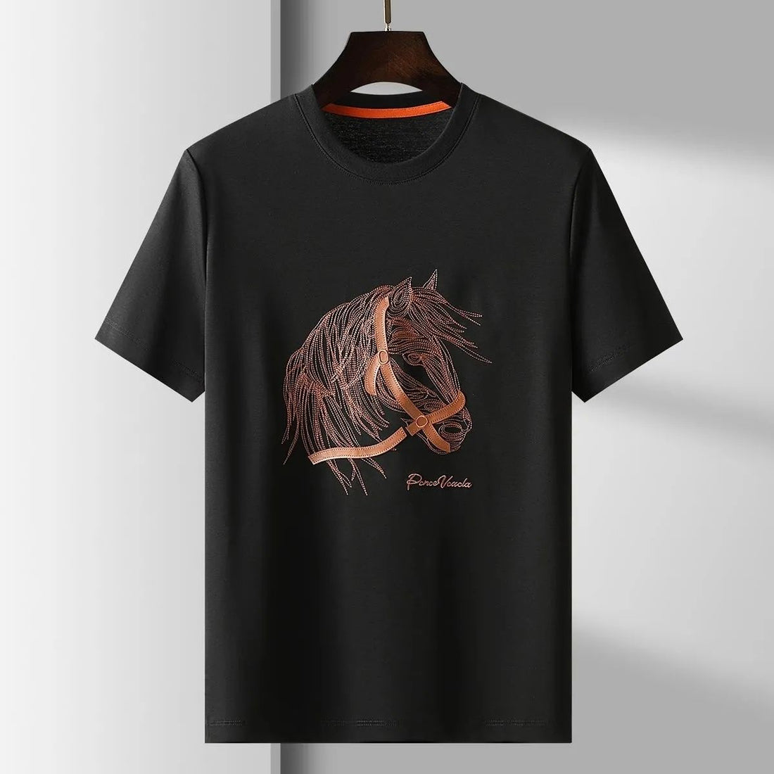 Stylish Leather Horse Tee for Modern Men