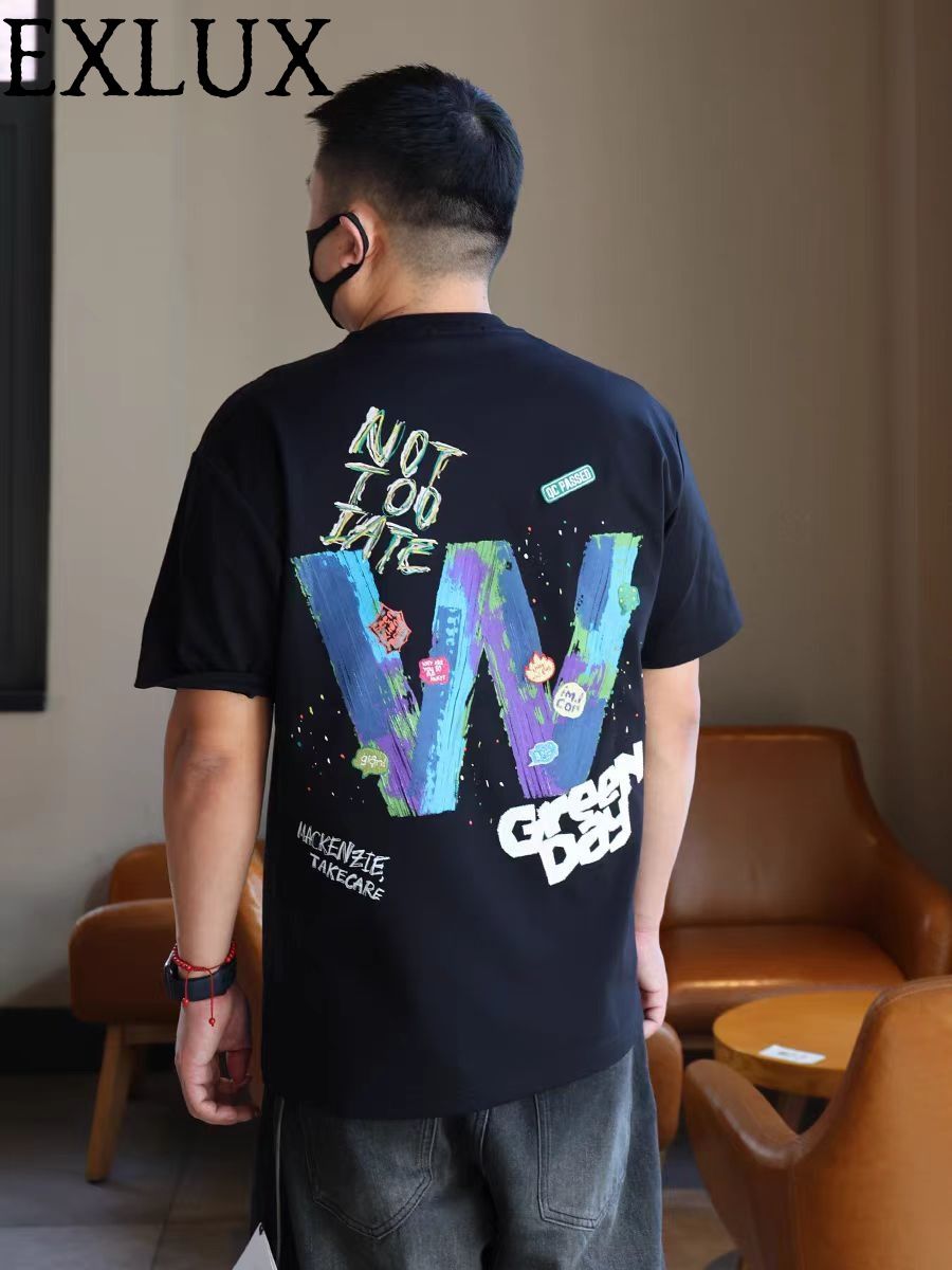 Big W DTF Print Tee – Oversized Fit for Men